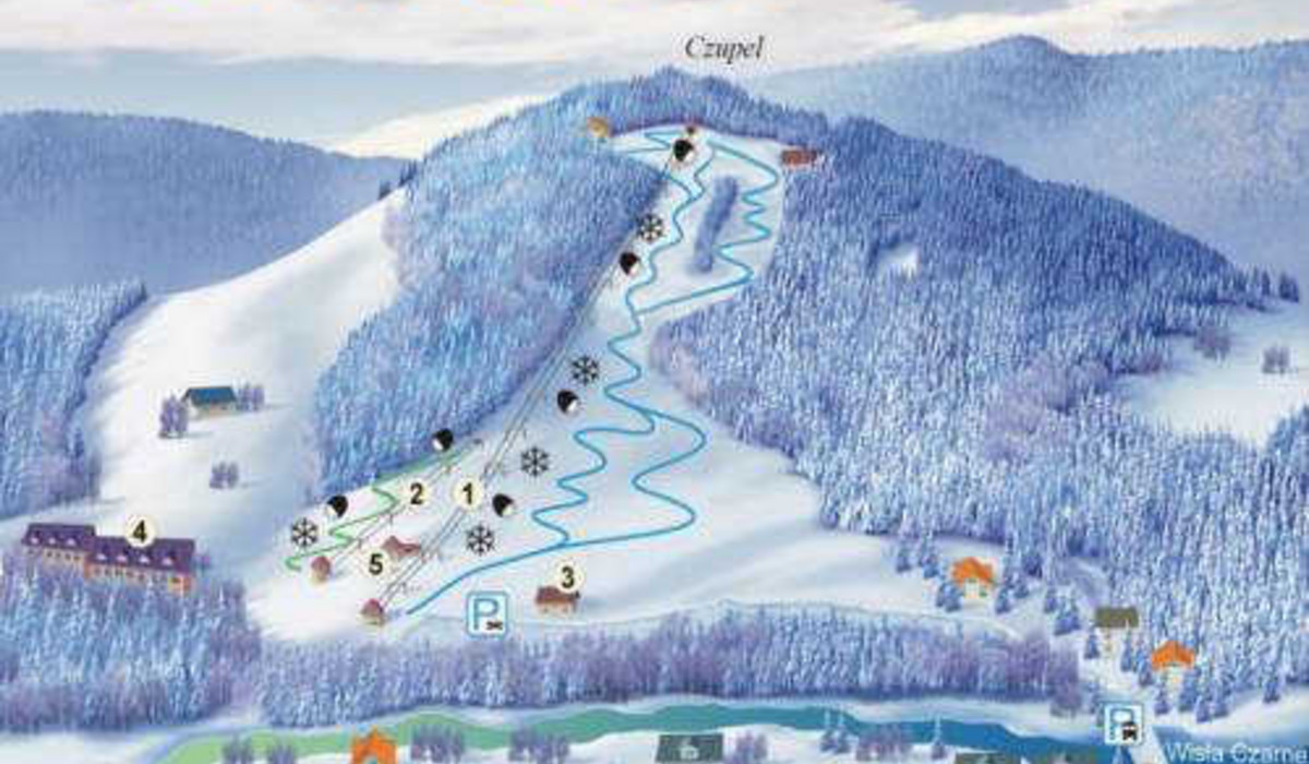 Mapka ośrodka (przed modernizacją)