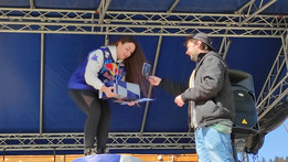 Aleksandra Jagiełło na podium (fot. P. Kurpaska)
