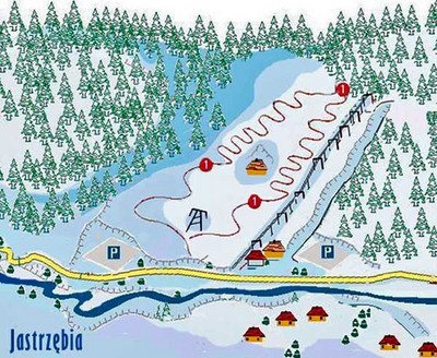 Stacja Narciarska Jastrzębia - mapa tras narciarskich