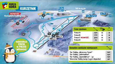 Mapa tras narciarskich Kurza Góra
