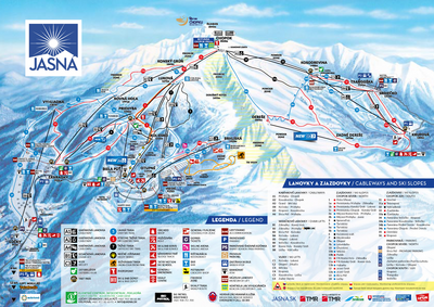 Chopok Jasna mapa tras narciarskich 2022/23