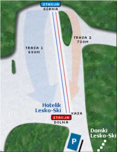 Ośrodek Sportowy Lesko-Ski - mapa tras narciarskich