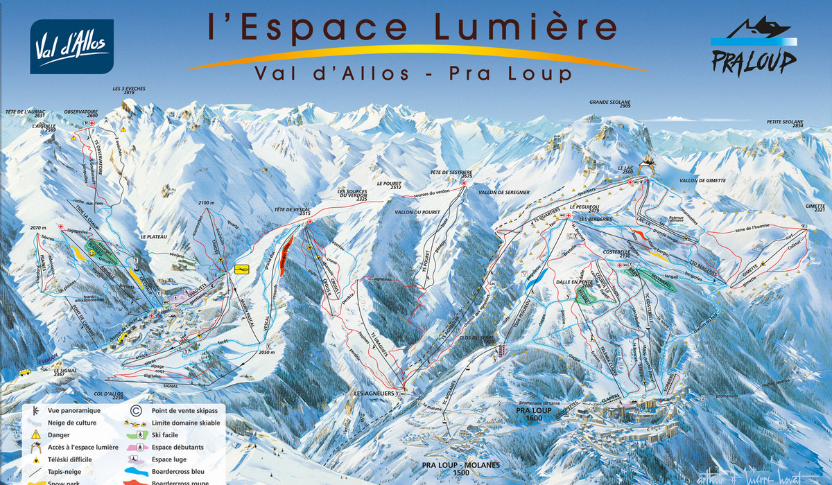 Pra-Loup i La Foux d'Allos (L`Espace Lumiere) (źródło: praloup.com) Pra-Loup i La Foux d'Allos (L`Espace Lumiere) (źródło: praloup.com)