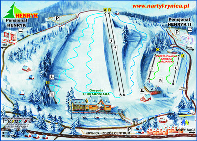 Ośrodek narciarski - "Henryk" - mapa tras narciarskich