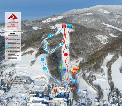 STOK Wisła mapa tras narciarskich