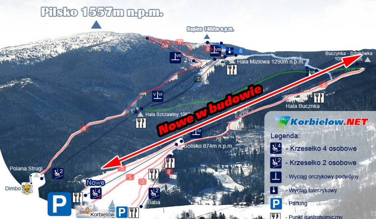 Pilsko mapa tras (źródło: korbielow.net)