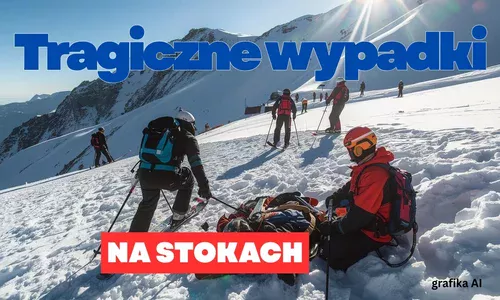 Tragiczne wypadki na stokach. Znani ludzie, których zimowa pasja kosztowała zdrowie lub życie / grafika generowana AI