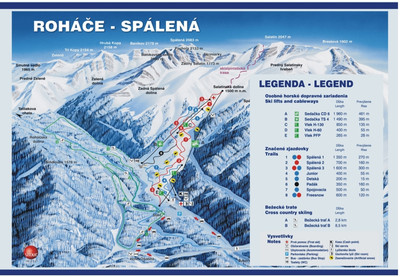 Rohace - Spalena Dolina - mapa tras narciarskich