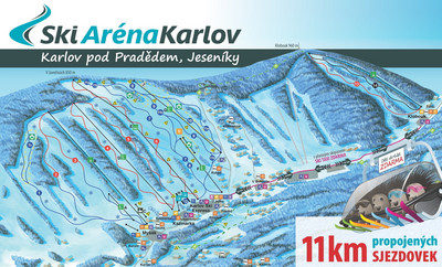 Ski Karlov - mapa tras narciarskich