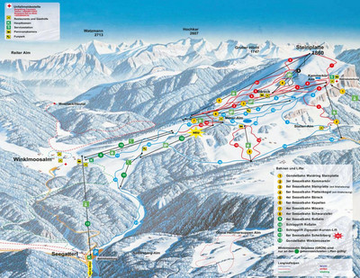 Winklmoos Steinplatte - mapa tras narciarskich