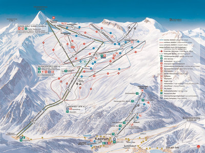 Kitzsteinhorn - Kaprun - mapa tras narciarskich