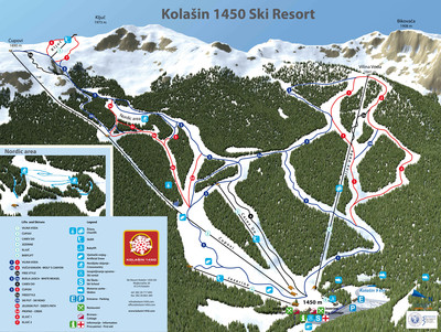 Kolasin 1450 - mapa tras narciarskich