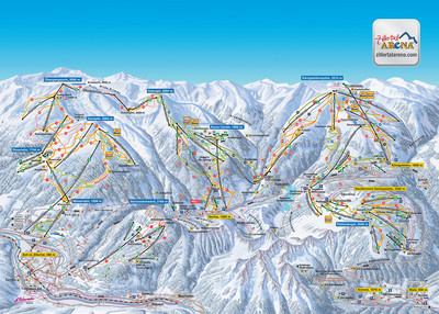 Zillertal Arena - mapa tras narciarskich