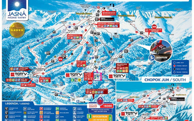 Jasna Chopok nowe koleje (zaznaczone na czarno)