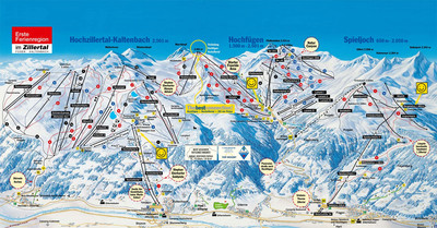 Hochfügen - mapa tras narciarskich