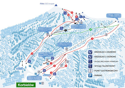 Ośrodek Pilsko-Jontek - mapa tras narciarskich