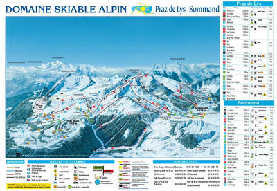 Praz de Lys Sommand - mapa tras narciarskich