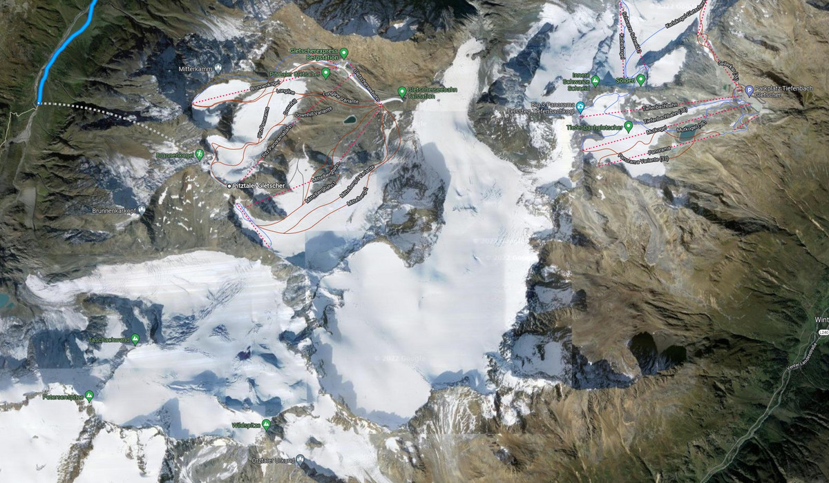 Połączenie Pitztal I Soelden (źródło: Google maps)