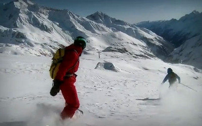 Freeride na lodowcu Stubai