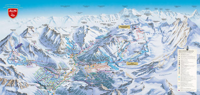 Saas-Fee - mapa tras narciarskich