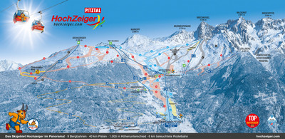 Hochzeiger Pitztal - mapa tras narciarskich