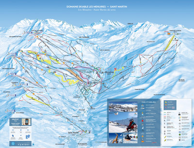 Les Menuires - mapa tras narciarskich