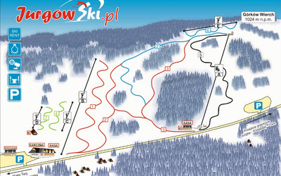 Mapa tras w Stacji Narciarskiej Jurgów - Hawrań