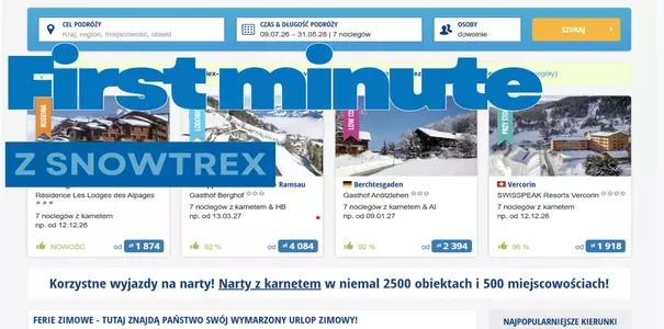 Reklama wyjazdów narciarskich Snowtrex.pl na portalu narty.pl
