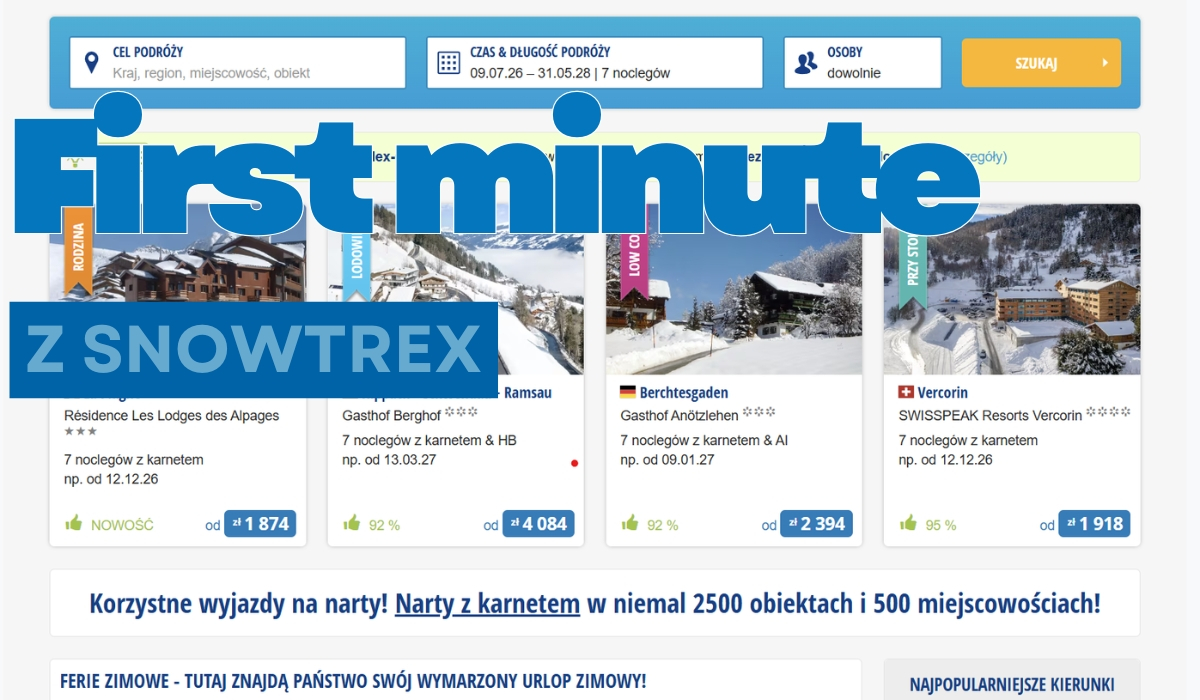 Najlepsze oferty wyjazdów narciarskich tylko na narty.pl Reklama wyjazdów narciarskich Snowtrex.pl na portalu narty.pl