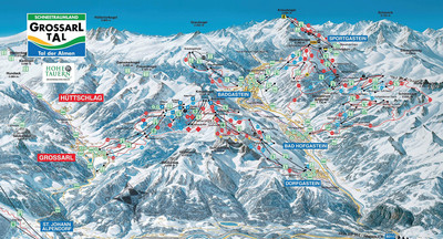 Grossarl Tal - mapa tras narciarskich
