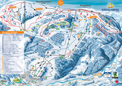 Kreischberg - mapa tras narciarskich