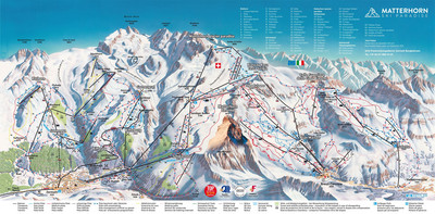 Zermatt mapa tras narciarskich