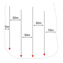 Przeszukiwanie lawiniska przez wielu ratowników