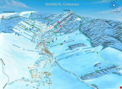 Čenkovice - mapa tras narciarskich