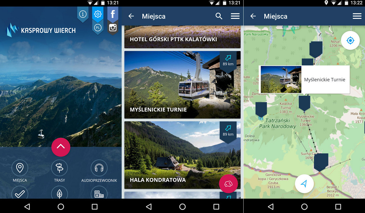 Aplikacja „Kasprowy Wierch” (źródło: play.google.com) Aplikacja „Kasprowy Wierch” (źródło: play.google.com)