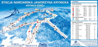 Jaworzyna Krynicka - mapa tras narciarskich