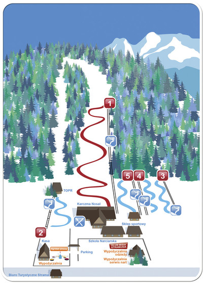 Nosal - mapa tras narciarskich