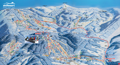 Cerna hora (Czarna Góra) - mapa tras narciarskich