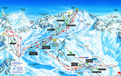 Mölltaler Gletscher - mapa tras narciarskich