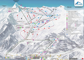 Mapa tras na lodowcu Kitzsteinhorn w Kaprun