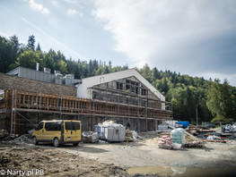 Wielofunkcyjny budynek przy dolnej stacji Gondoli w Szczyrku (foto: PB Narty.pl) Wielofunkcyjny budynek przy dolnej stacji Gondoli w Szczyrku (foto: PB Narty.pl)