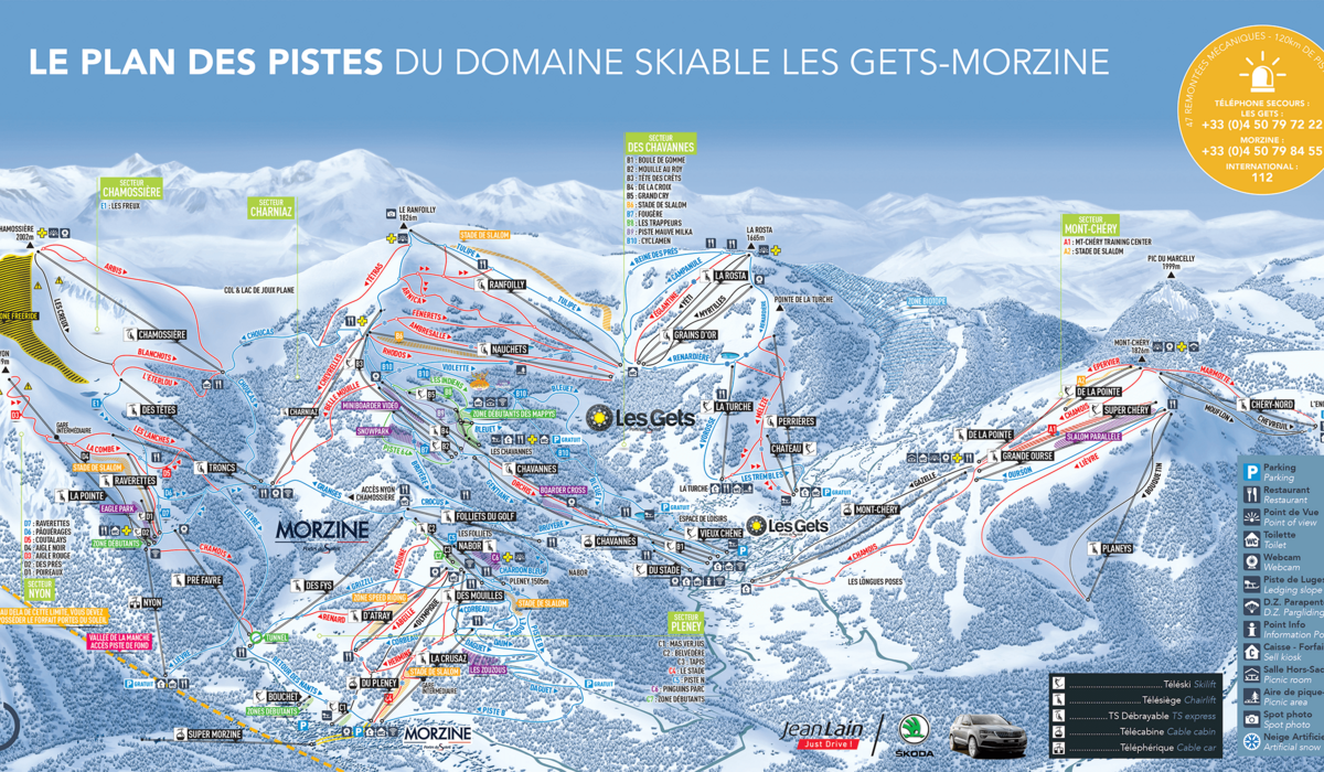Plan tras narciarskich w Les Gets Morzine 2020 2021