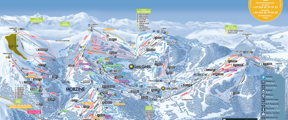 Plan tras narciarskich w Les Gets Morzine 2020 2021