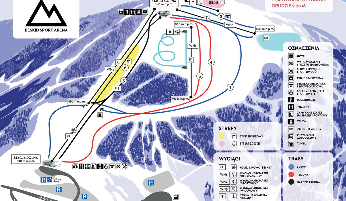 Mapa Beskid Sport Arena (źródło: BSA)