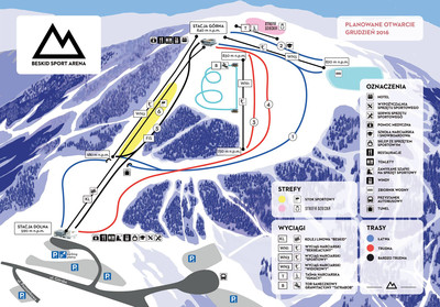 Beskid Sport Arena - mapa tras narciarskich