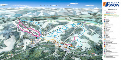 Orava Snow - mapa tras narciarskich