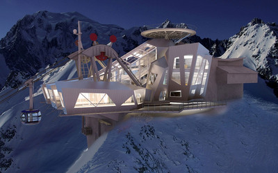 Wizualizacja górnej stacji Skyway Monte Bianco (źródło: Funivie Monte Bianco)