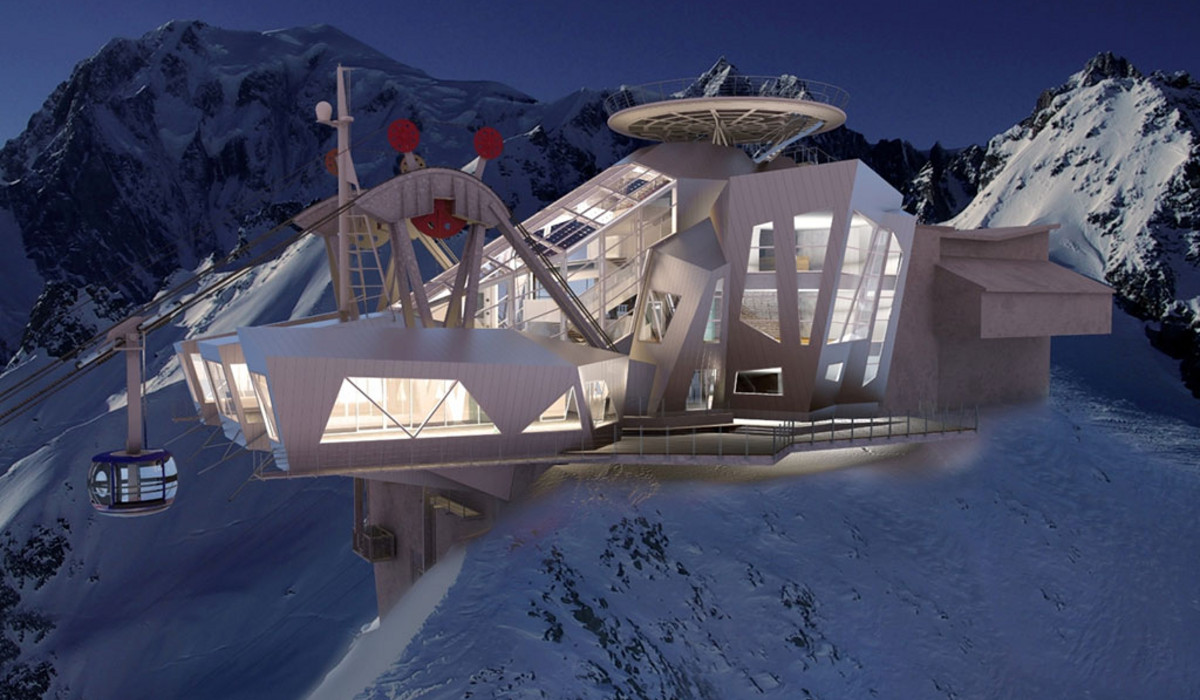 Wizualizacja górnej stacji Skyway Monte Bianco (źródło: Funivie Monte Bianco)