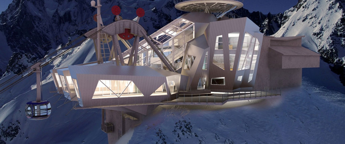 Wizualizacja górnej stacji Skyway Monte Bianco (źródło: Funivie Monte Bianco)