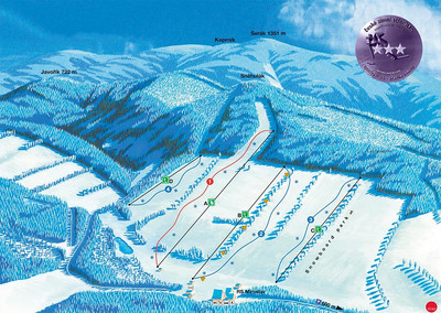 Ski centrum Miroslav - mapa tras narciarskich